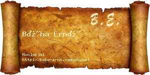 Bába Ernő névjegykártya