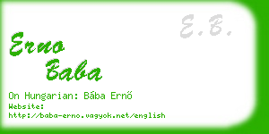erno baba business card